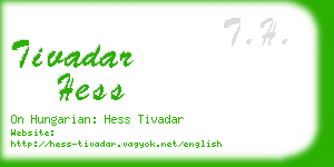 tivadar hess business card